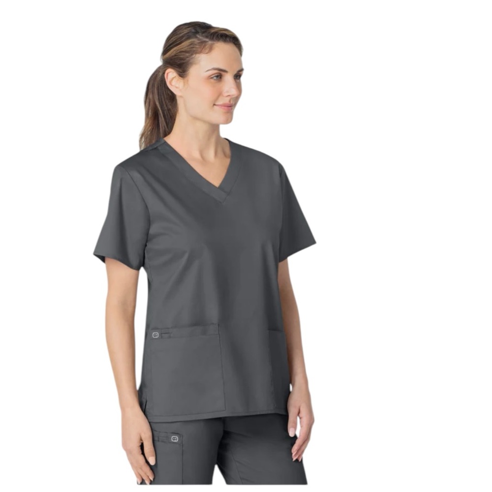 Wonder WORK Everyday Durable Stretch Comfort V-Neck 4X 3-Pocket Scrub Top